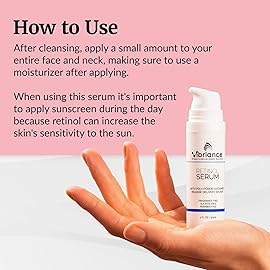 Vibriance Retinol Serum for Face - Reduces Appearance of Deep Wrinkles and Large Pores, Enhances Tone, Improves Complexion - Sensitive, Mature Skin Night Cream - 1 fl oz