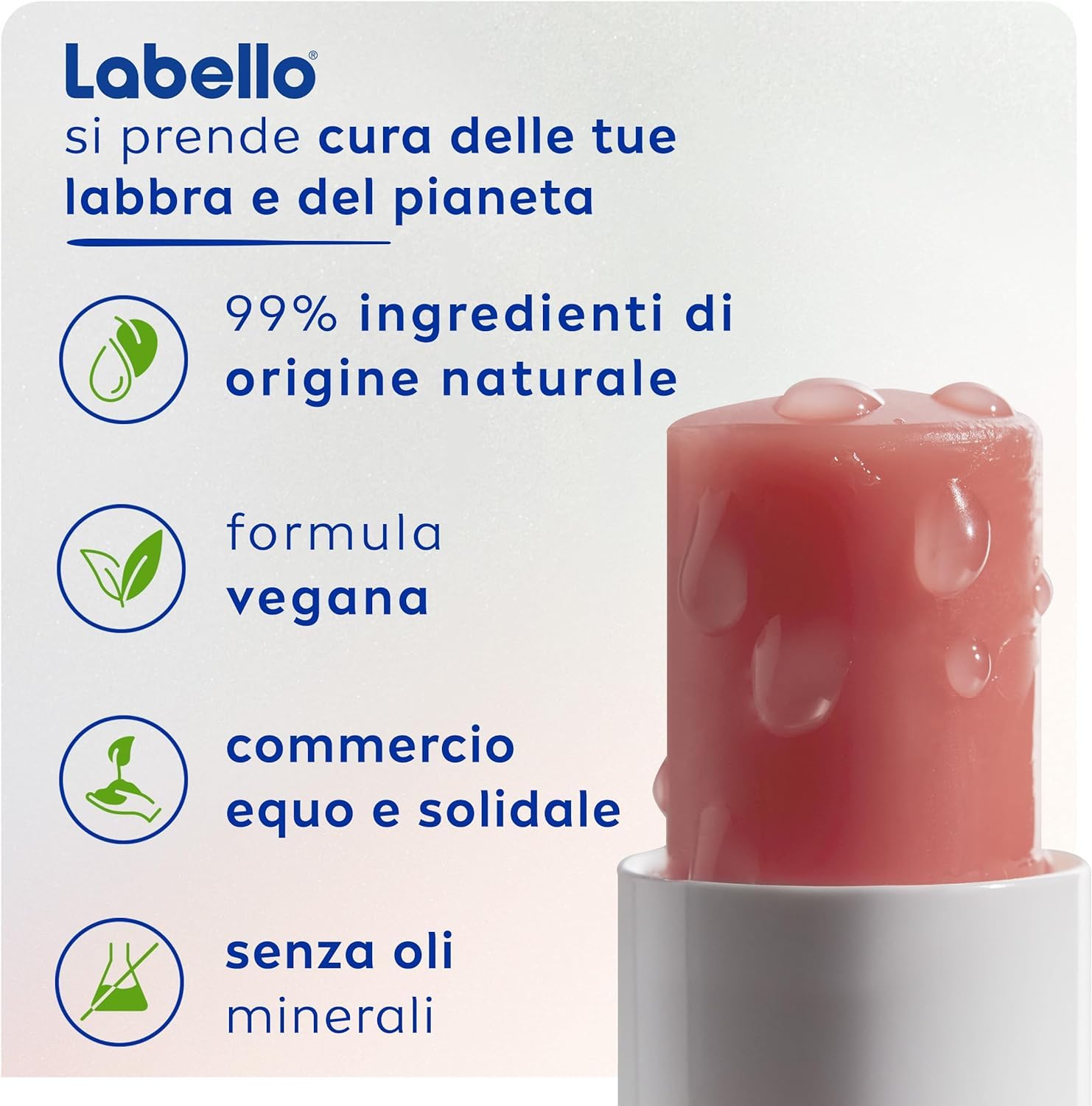 Labello Acido Ialuronico Lip Hydratation Plus Rosé 5.2g, Burrocacao labbra ultra-leggero, Lip balm con acido ialuronico per labbra rimpolpate, Balsamo labbra per un'idratazione di 24 ore