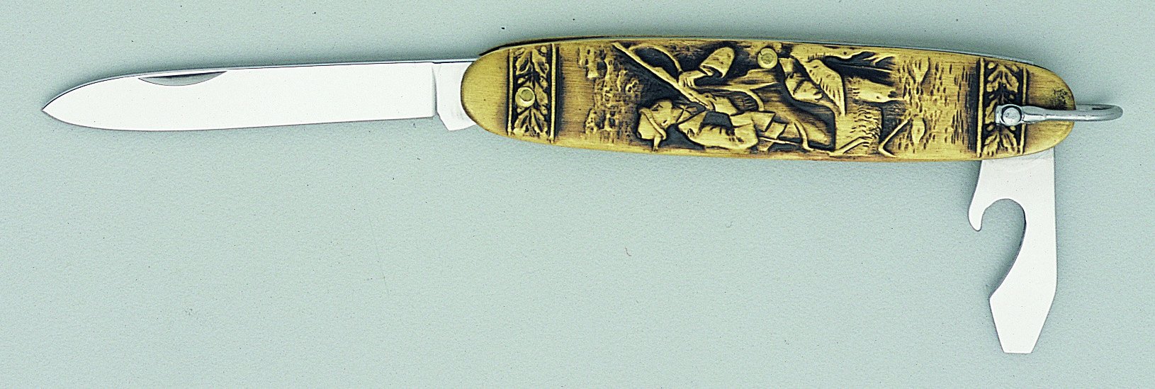 Canif navette 2 pièces inox Eppicotispai avec couteau de poche pliant et ouvre-boîtes