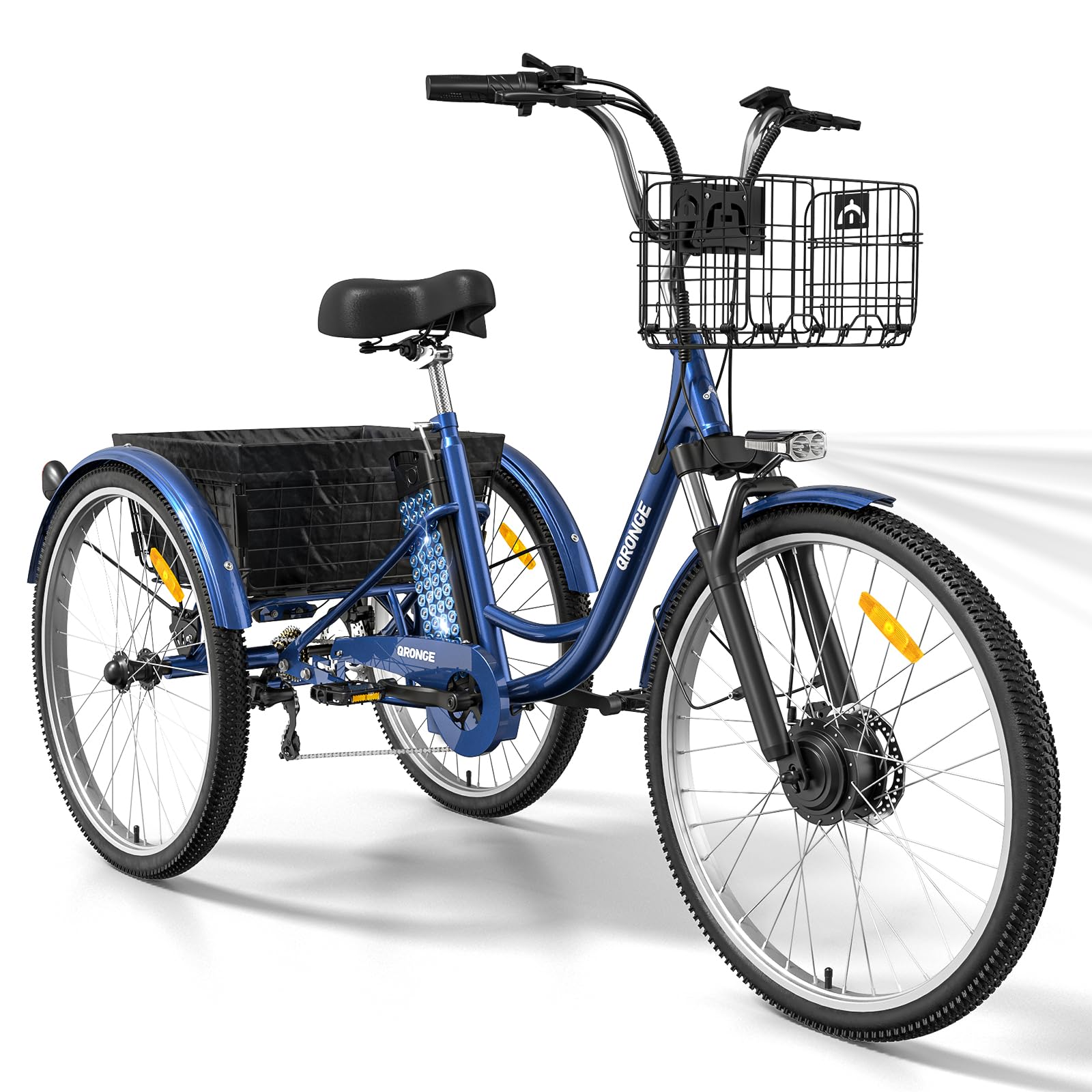 Electric Tricycle for Adults, 750W 36V Electric Trike, 50 Miles Range, 26'' Three Wheel Electric Bicycle, 7 Speeds Electric Tricycle with Large Basket