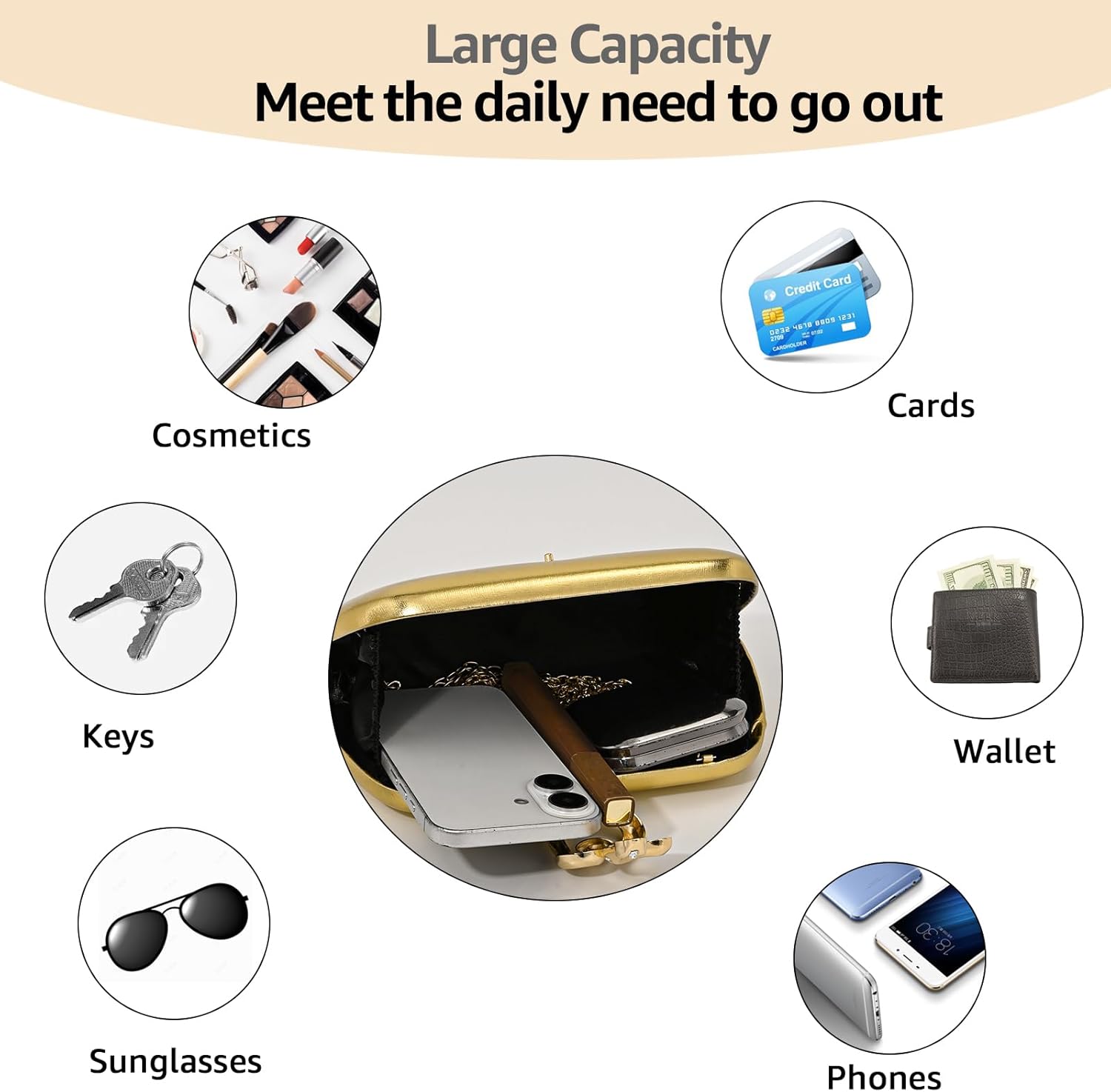 Evening Clutch Purses for Women Formal Evening Bag for Wedding Clutch Shoulder Bag Cocktail Party