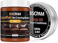 Vista 31 de Bálsamo recolorante de cuero marrón medio, restaurador de color de cuero de 12 oz para sofás, kit de reparación de cuero para muebles, tinte