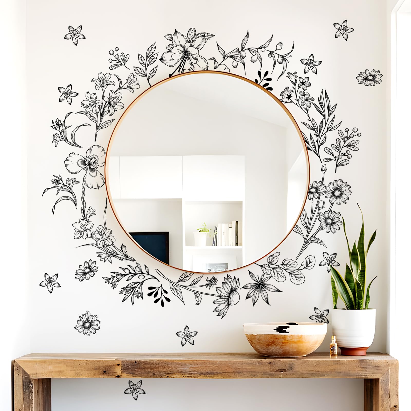 Tanlaby Sketch Wildflower Wall Stickers - Image 4