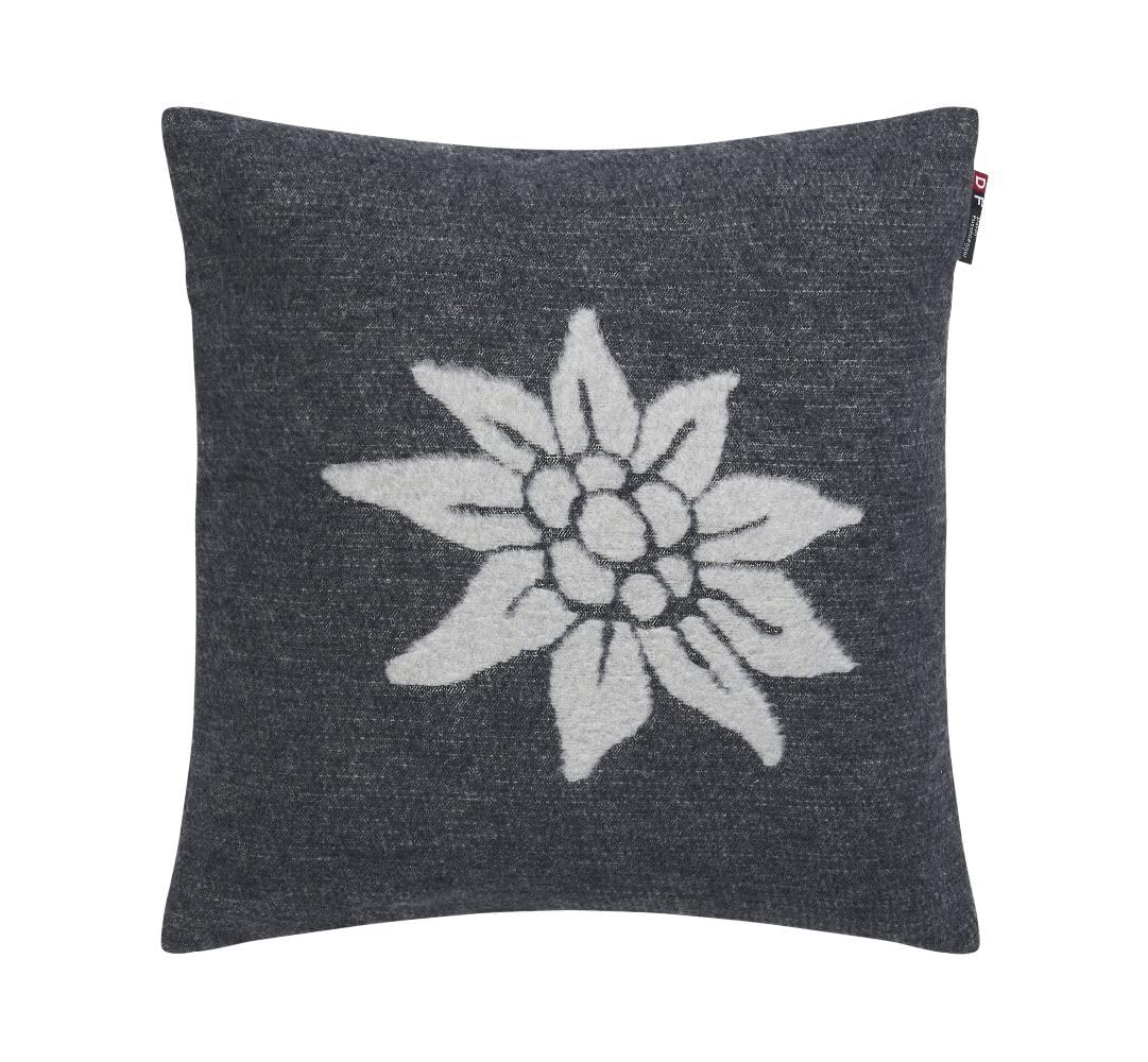 Housse de coussin 40x40 cm David Fussenegger Edelweiss anthracite