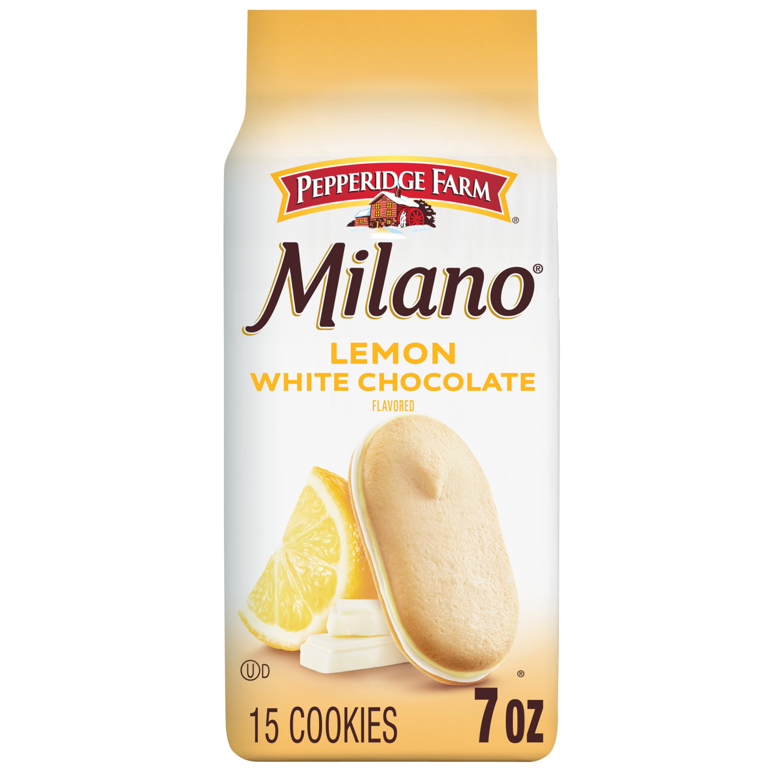 Milano White Chocolate Lemon Flavoured Biscuits 200ml Bag