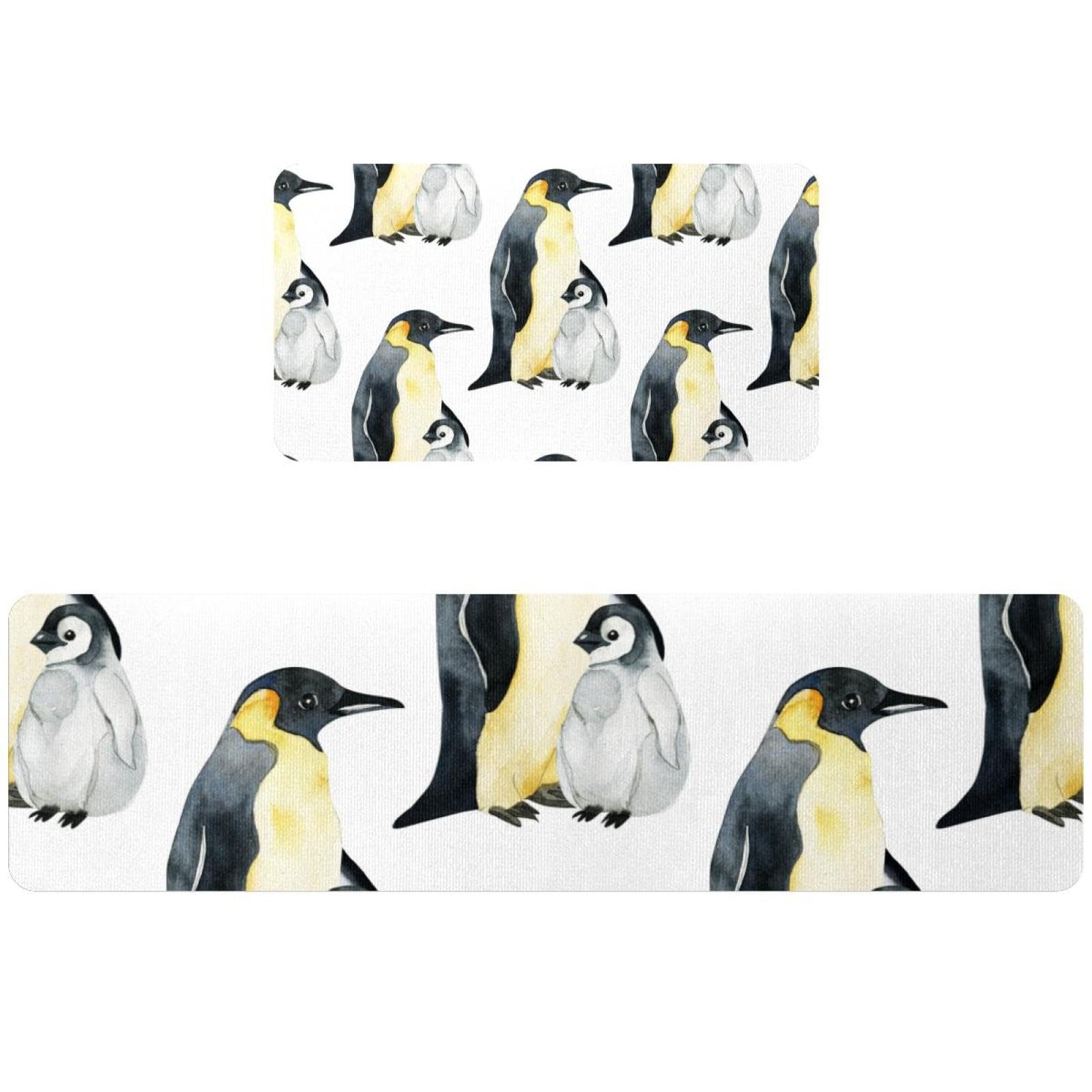 Alfombrillas de cocina de diseño infantil de pingüinos, alfombras absorbentes para pasillo