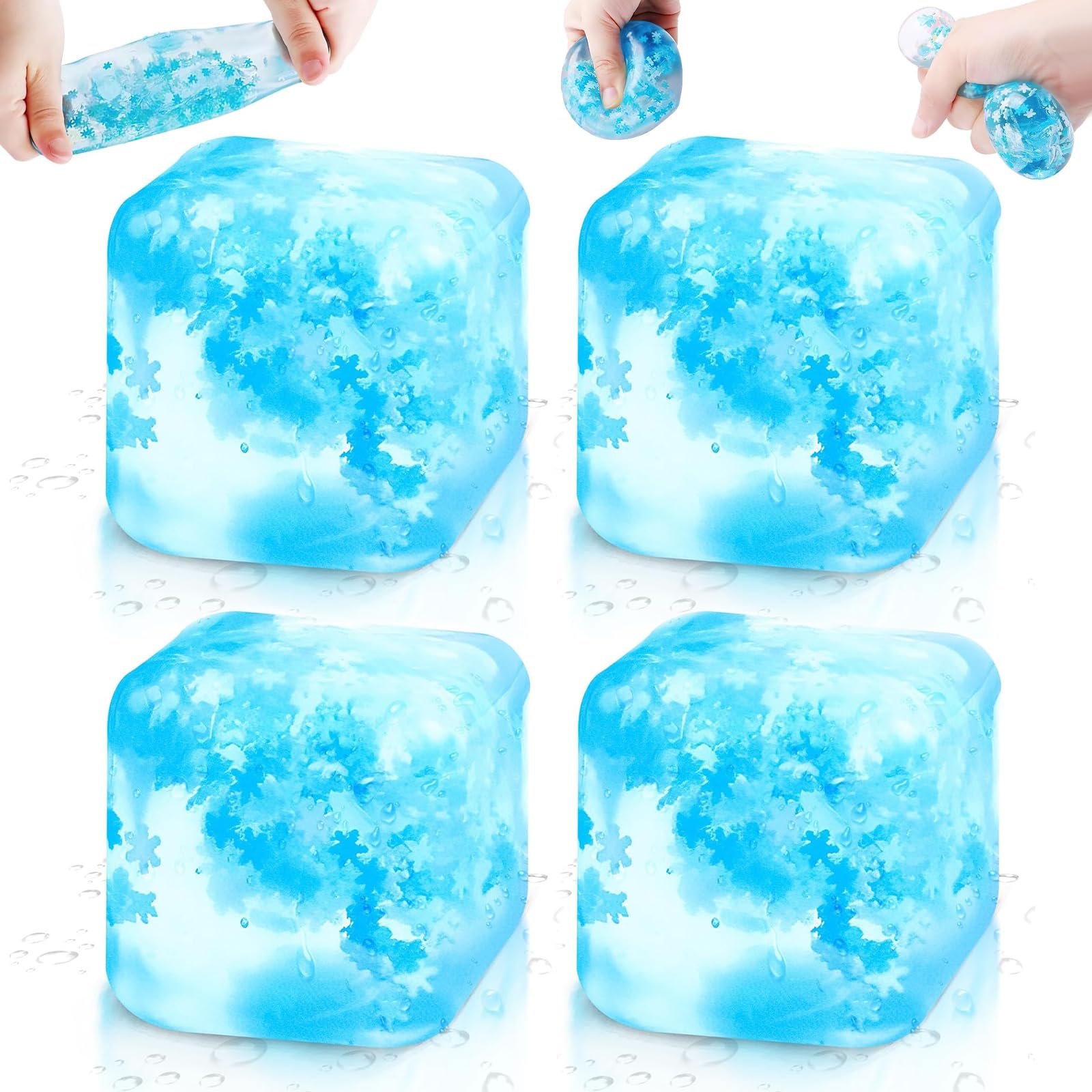 Juguetes Antiestres Squeeze,4 Piezas Squeeze Juguetes,Juguete Suave de Alivio de Estrés,para Aliviar la Fatiga de los Dedos para Aliviar la Ansiedad, para Niños y Adultos
