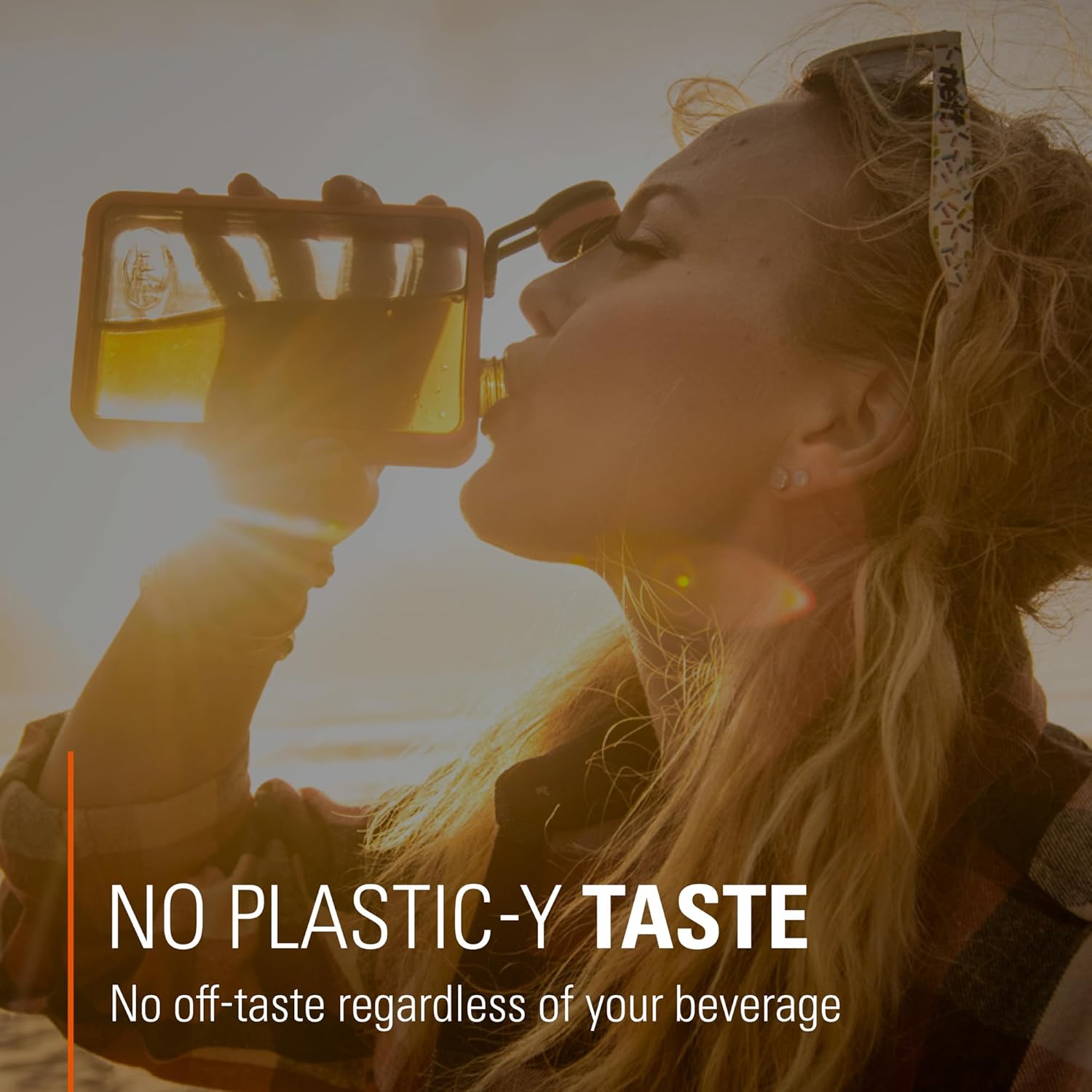 GSI Outdoors Boulder Flask, Shatter-Resistant, Leakproof Hip Flask with Clear Body & Silicone Grip, BPA-Free Bottle for Hiking, Camping & Travel - Image 8