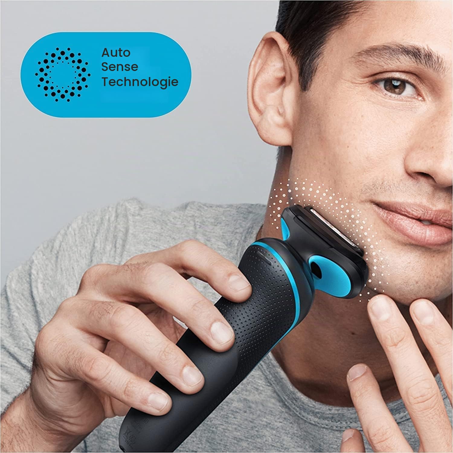 Braun Series 6cs Sensitiver Rasierer Herren, Elektrorasierer mit 3 flexiblen Klingen, 3-Tage-Bart-Trimmer, Präzisionstrimmer, Ladestation, 50 Min Laufzeit, EasyClick Aufsätze, Wet&Dry, N4820cs, grau