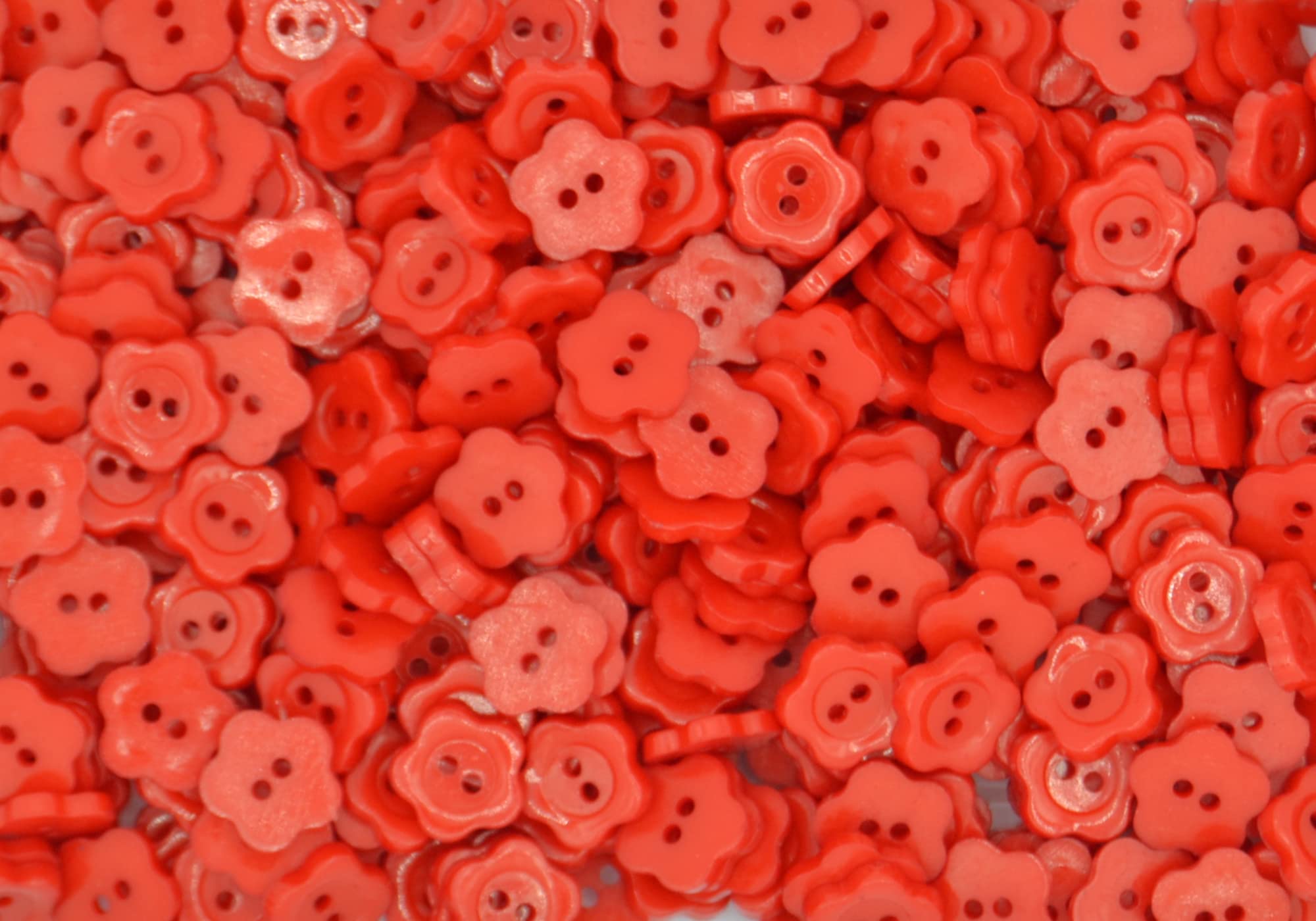 celloexpress Acrylic Buttons for Costumes and Children's Craft Projects - (Red - Plum Blossom Flower 15mm, Pack of 50)