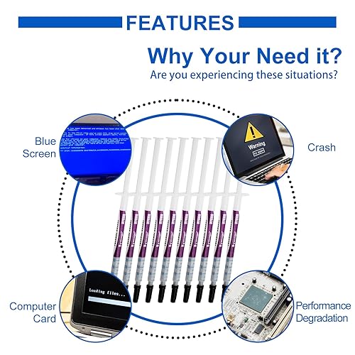 Miniatura 5 de HY880 - Kit de pasta térmica de 5.15 WMK 0.04 ozpieza, disipador térmico de alto rendimiento para CPU, procesador, todo el enfriador Master,