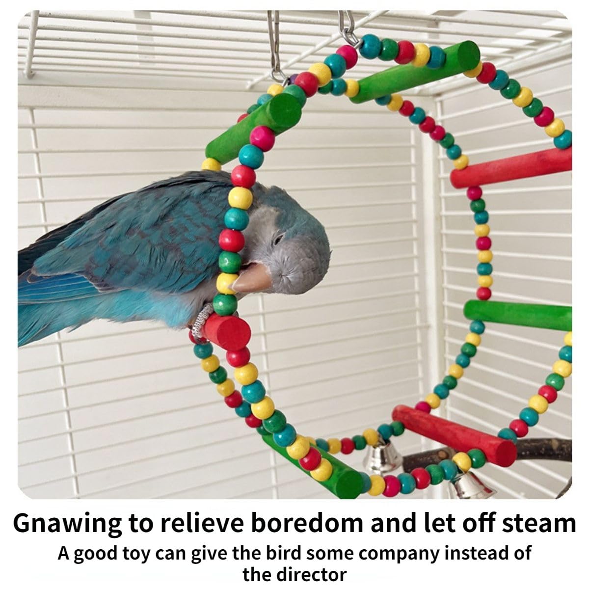 Colorful Climbing Ladder Bird Toys for Parrot Cockatoo Macaw African Greys Cockatiel Lovebird Conure Budgies Finch Cage Perch Toy Paw Grinding Ladder