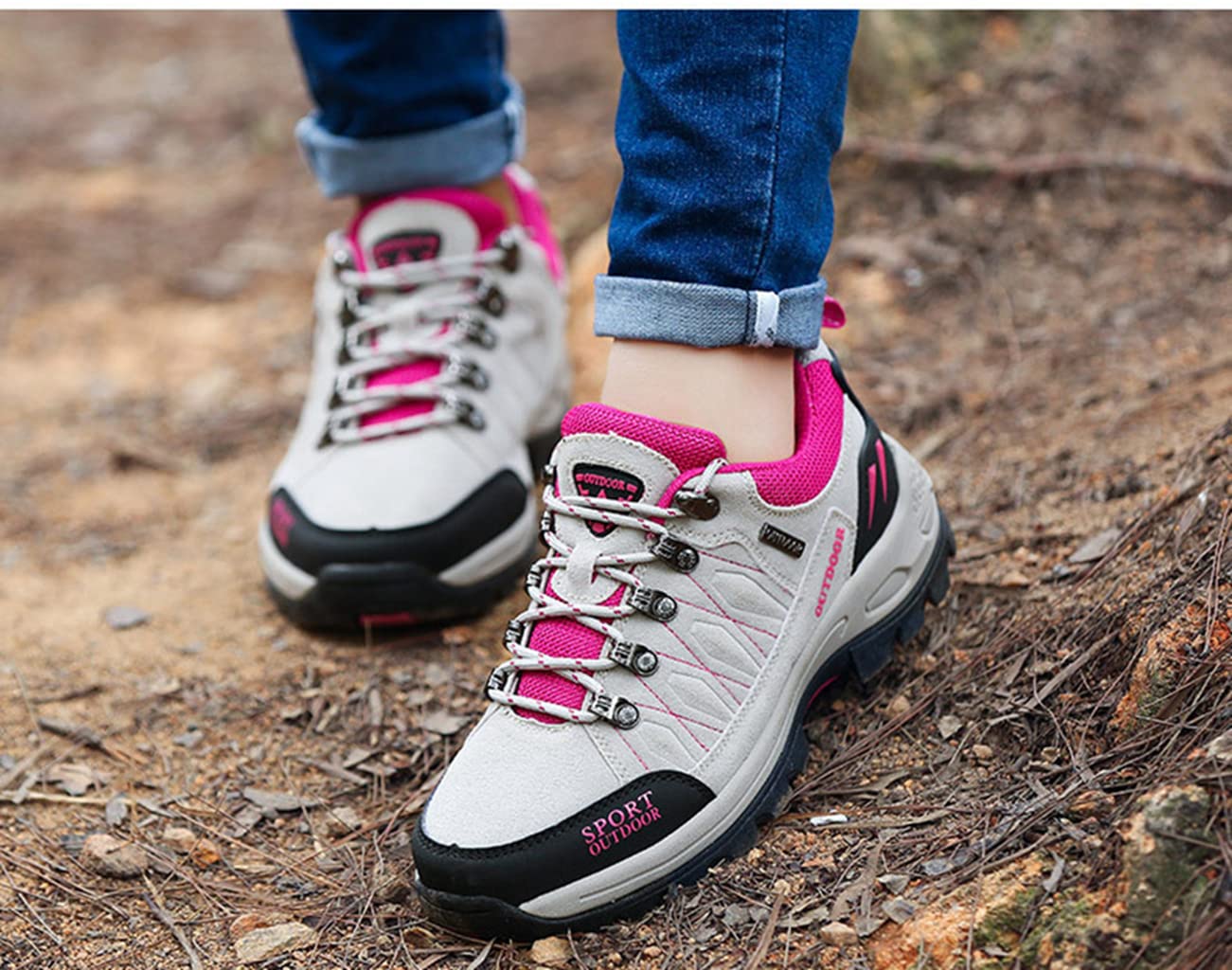 Zapatos De Senderismo para Mujer Impermeables Antideslizantes Botines Al Aire Libre Hike Trekking Botas De Absorción De Impactos para Acampar Escalada