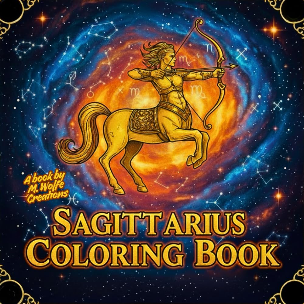 Sagittarius Zodiac Coloring Book | 40 Coloring Pages just for Sagittarius: Mystical, Fantasy, Cosmic Astrology Sign Art for Adults & Teens (The Cosmic Zodiacs)
