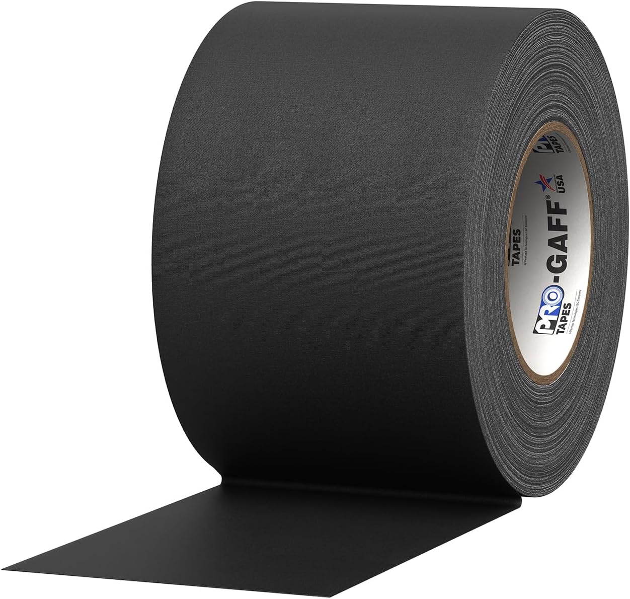 4" Width ProTapes Pro Gaff Premium Matte Cloth Gaffer's Tape With Rubber Adhesive, 11 mils Thick, 55 yds Length, Black (Pack of 1)