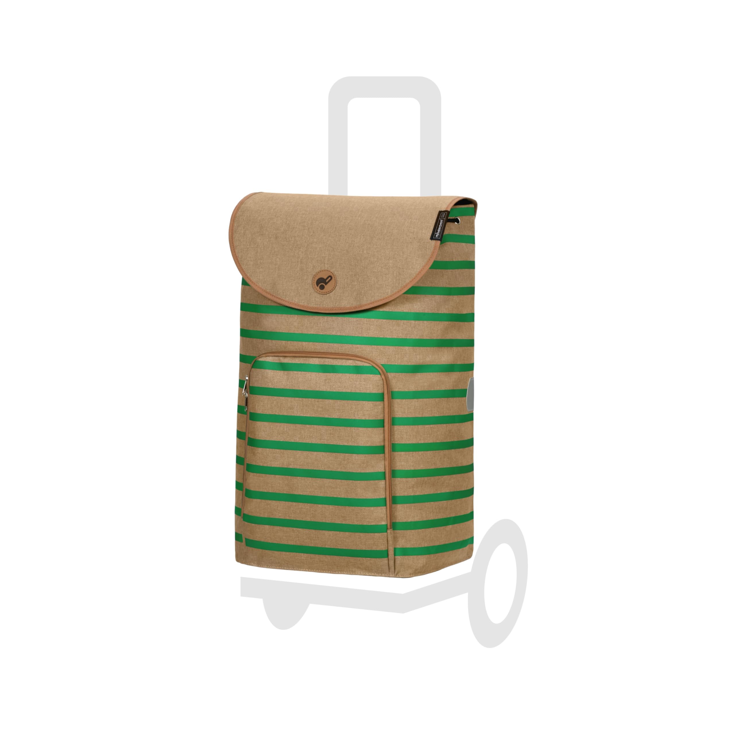 Andersen Shopping Trolley Replacement Bag - 47 Litres - Front Pocket - Extra Inner Compartment - Water-Repellent - Reflectors - Foldable - Eske Green