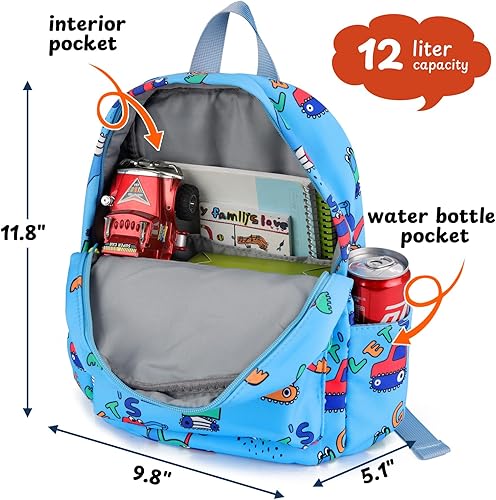 Miniatura 3 de Zicac Mochila para niños y niñas de 12 pulgadas, mini mochila para niños para la escuela y viajes, mochila preescolar para jardín de infantes