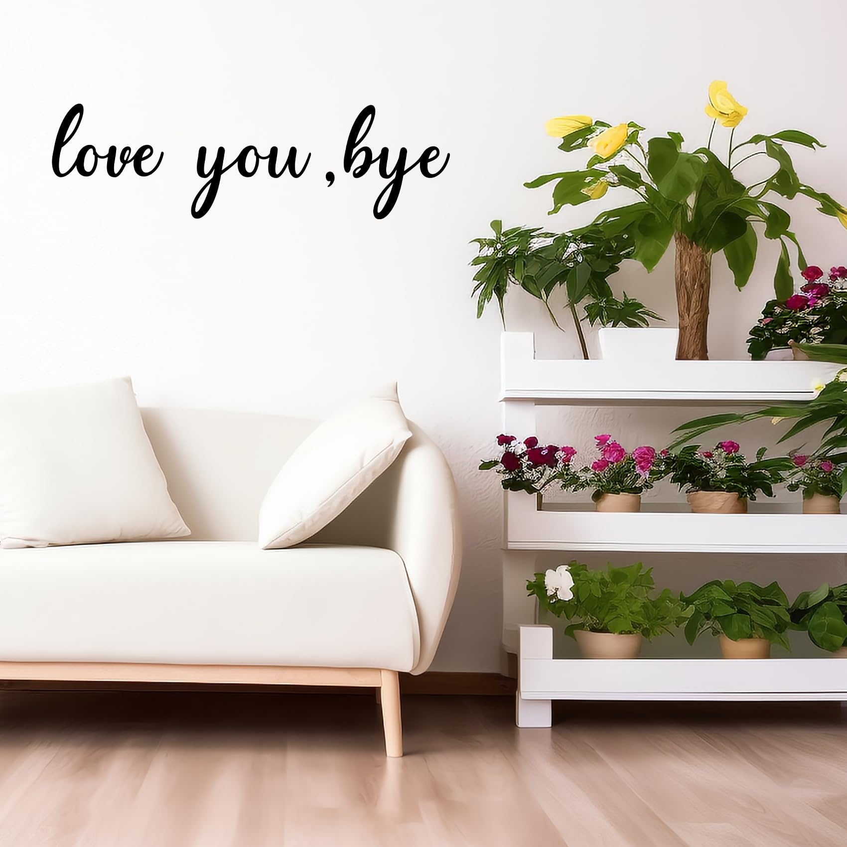 Love You Bye Wall Decals Stickers, Inspirational Love Quote Vinyl Wall Decals for Bedroom Hallway Unique Above Door Decoration - Image 4
