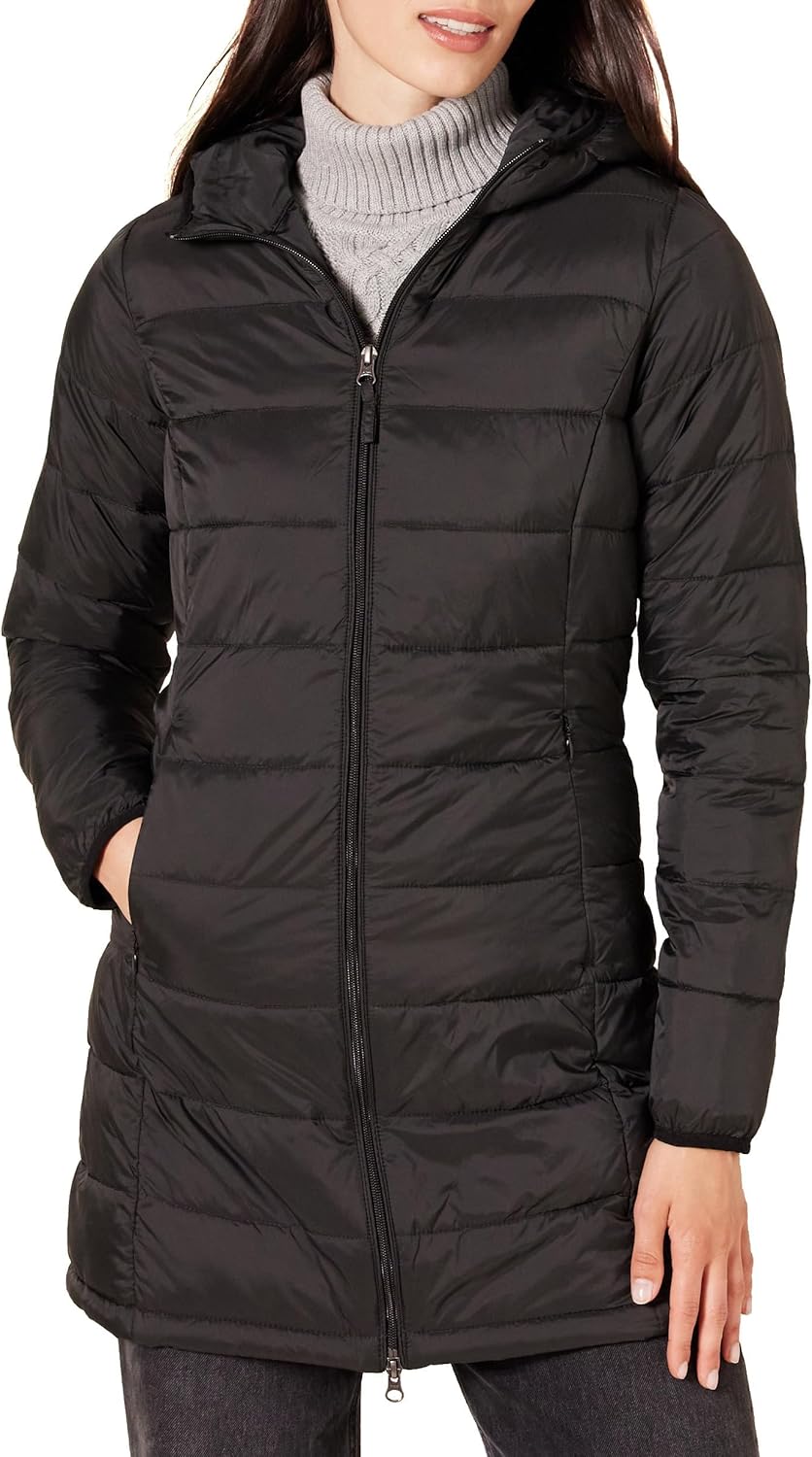 Amazon Essentials womens Lightweight Water-Resistant Packable Hooded Puffer Coat (Available in Plus Size)