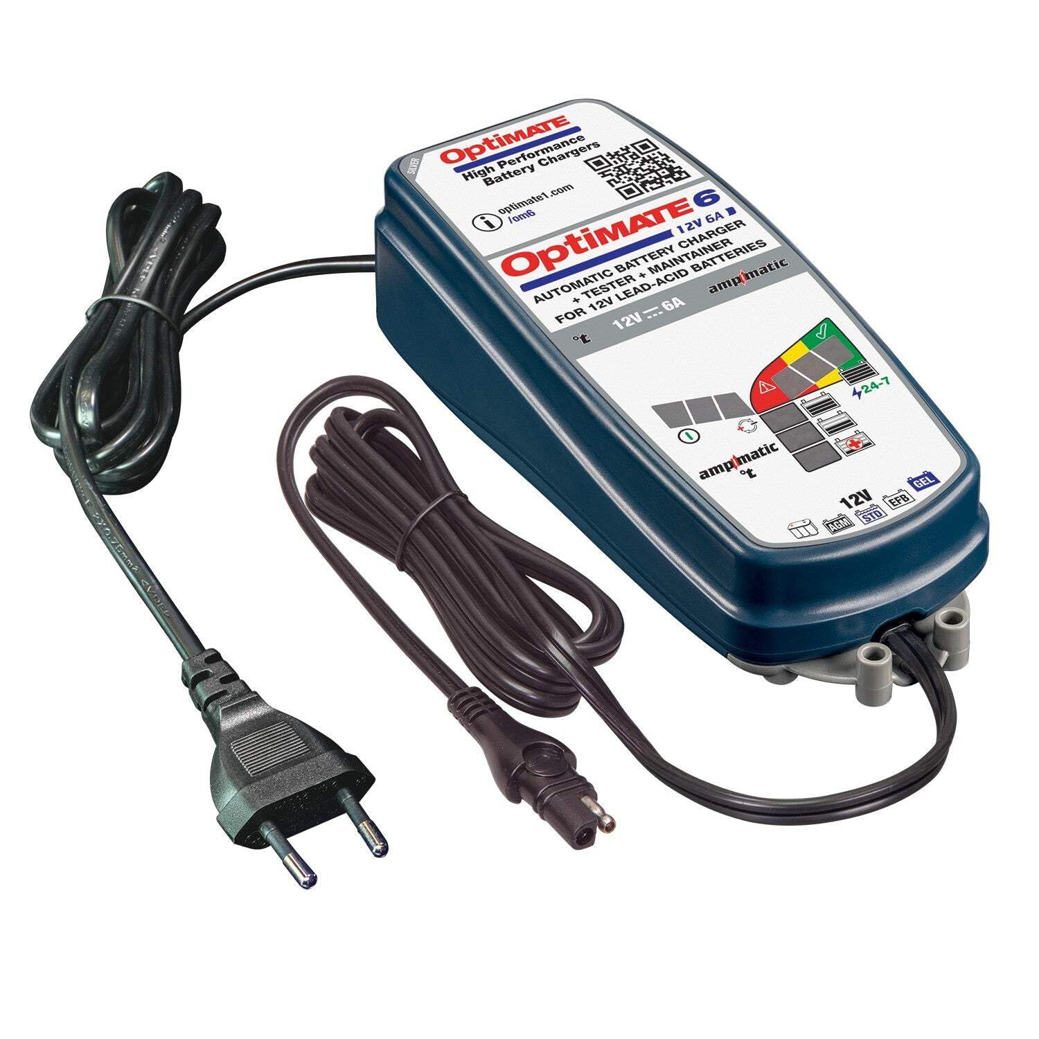 OptiMate TecMate 6 Ampmatic TM360 Urządzenie do ładowania i konserwacji w obudowie 9 poziomów 12 V 6 A