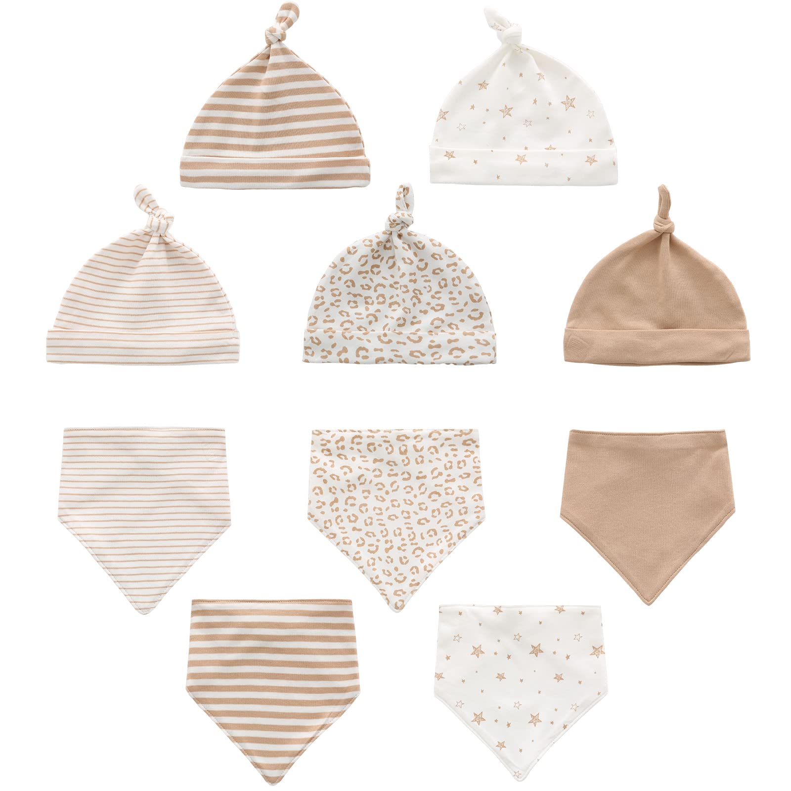 MAMIMAKA Set di vestiti per neonati da 23 pezzi, confezione da 5 body + 3PJS e accessori per 0-6 mesi
