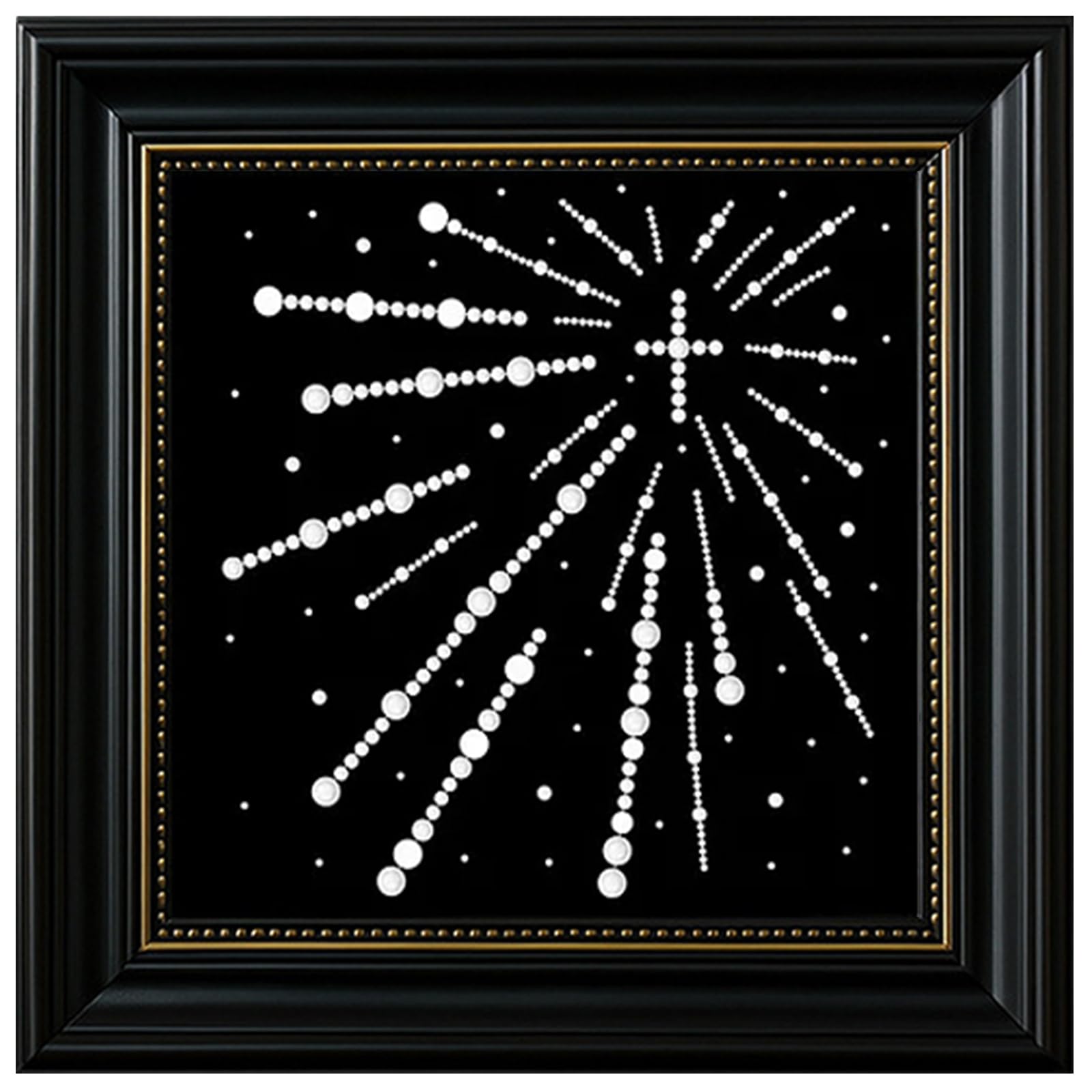 POETRYDRAW Fireworks DIY Pearl Dot Painting with Frame Pearl Art Painting 27x27cm for Home (ZH51)
