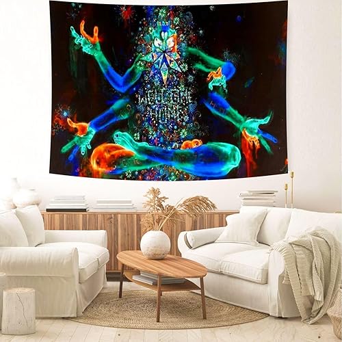 Miniatura 5 de Delur Tapiz de meditación de yoga, colorido zen espiritual chakra, tapiz indio, hippie, bohemio, psicodélico, abstracto, tapiz colgante de pared