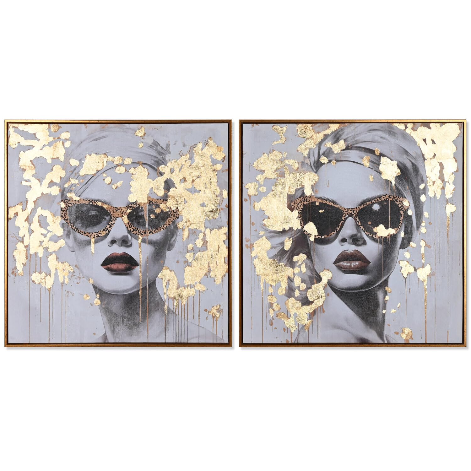 Chica Gafas tableau sur toile cadre PS déco salon contemporain