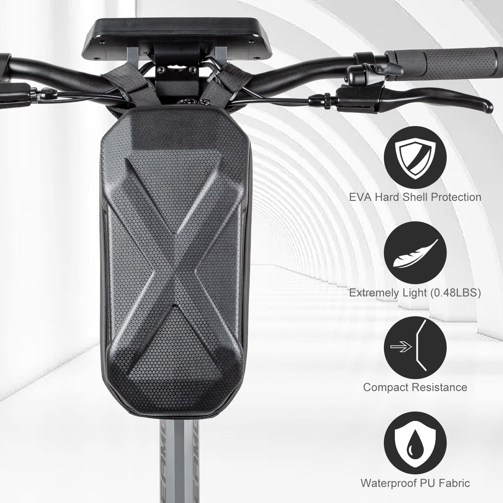 Kugookirin Electric Scooters Storage Bag, Universal Scooter Bag, EVA Scooter Front Bag, Waterproof Scooter Handlebar Bag, Compatible with Multiple Models(3L)