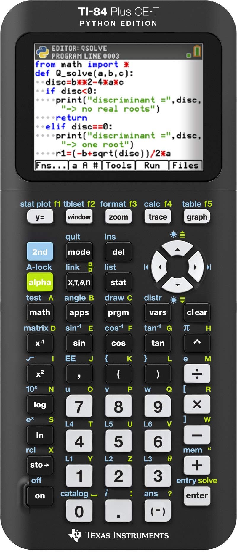 TEXAS INSTRUMENTS TI 84 Plus CE T Python Edition Graphing Calculator