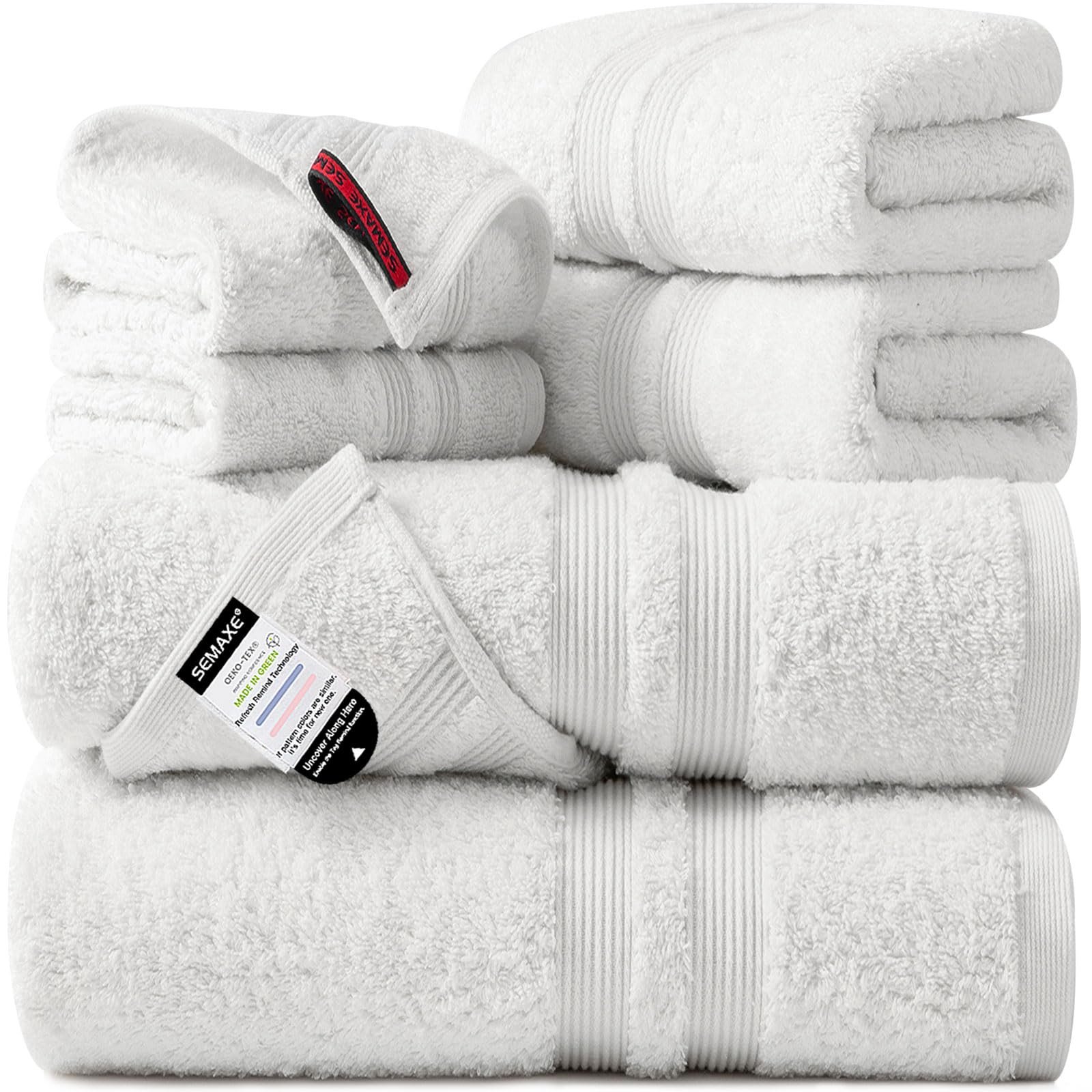 SEMAXE Solid 6-Piece Towel Set
