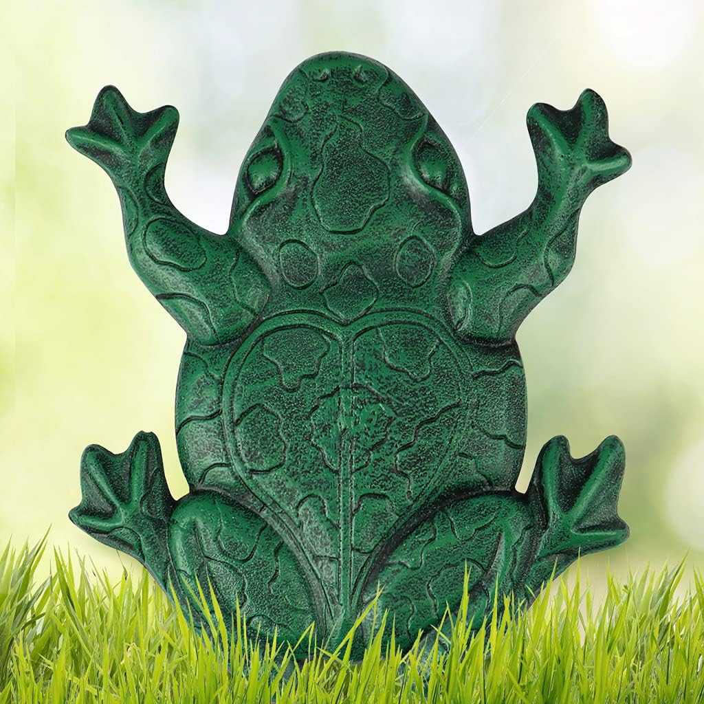 MDLUU Frog Stepping Stone, Cast Iron Frog Art, Decorative Flagstone for Garden Walkway, Yard, Patio Decor