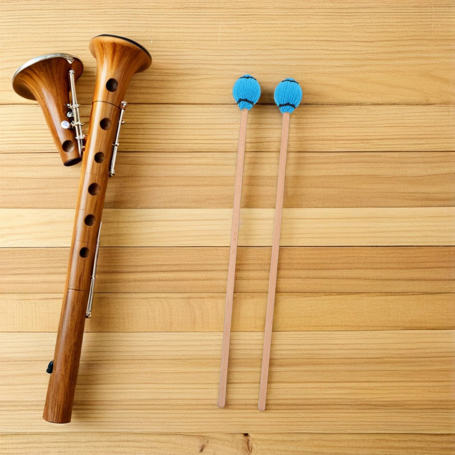 PRETYZOOM Mallet in Legno per Marimba e Glockenspiel Bacchette Percussione Rinforzate Blu Strumenti Orff per Pratica Scolastica e Performance Suono Nitido e Duraturo