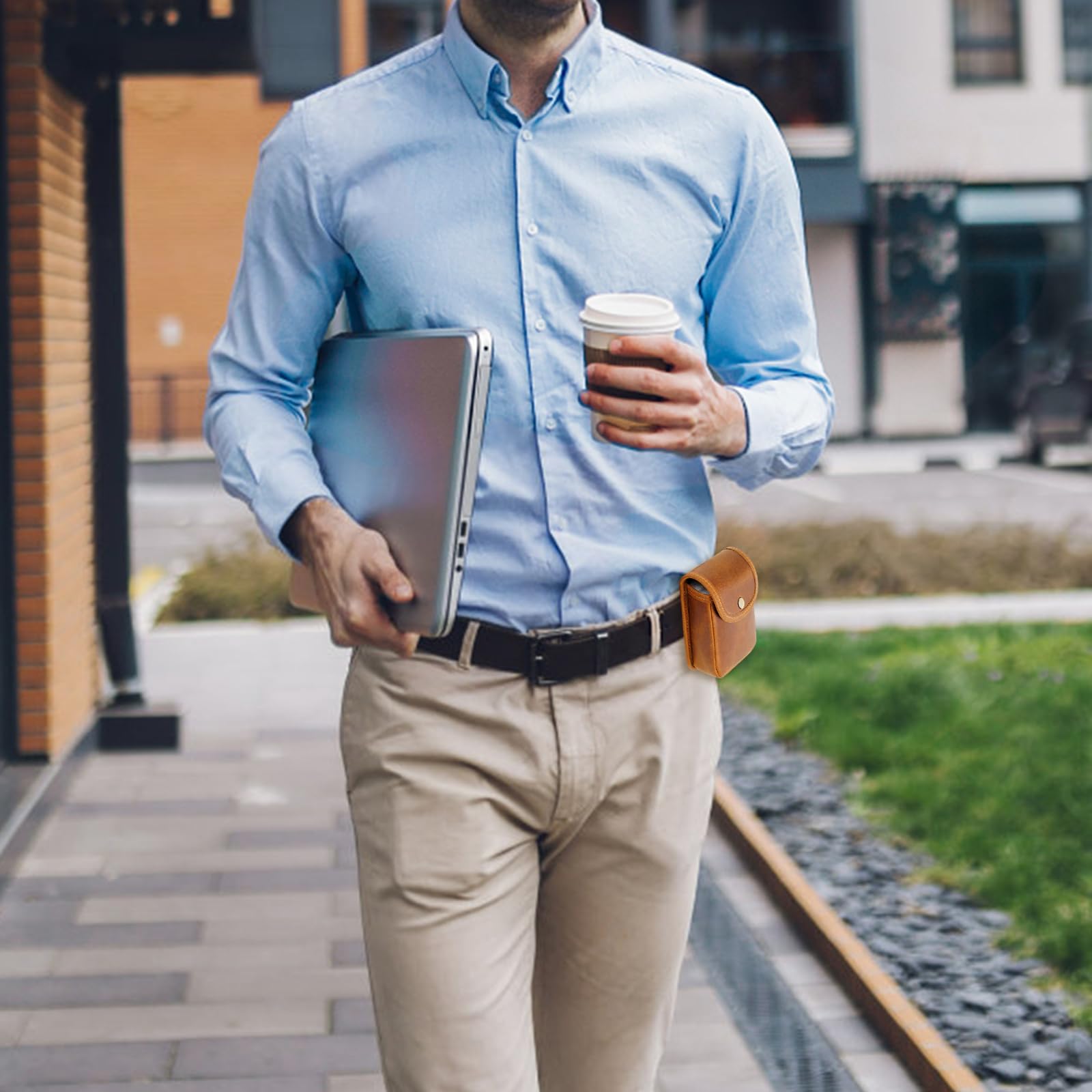 Gürteltasche aus Leder, 1 x kleine Gürteltasche für Herren, für Karten, Rechnungen, Münzen, Ladekabel