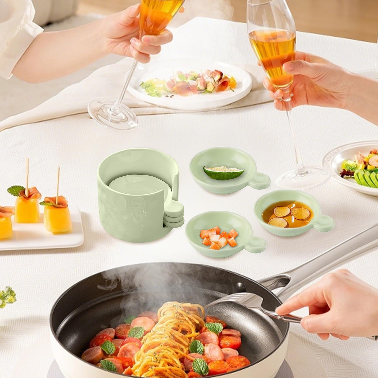 Set di mini piatti per salsa con scatola Sto – ciotole versatili per ketchup, salsa di soia, condimenti e antipasti, perfetti per intrattenimento e uso in cucina
