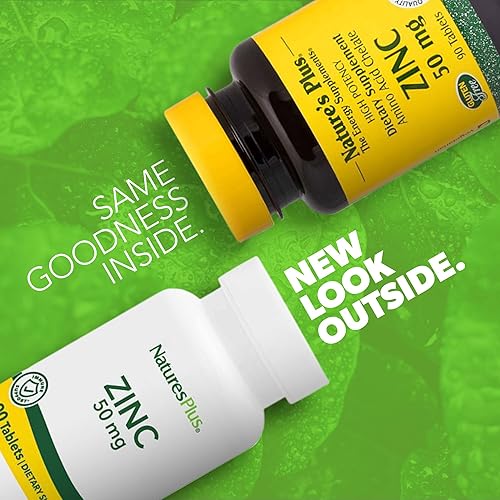 Miniatura 2 de NaturesPlus Zinc - 50 mg, 90 tabletas - Apoya la salud inmunológica y el bienestar general - Forma de quelato de aminoácidos de alta potencia - Sin