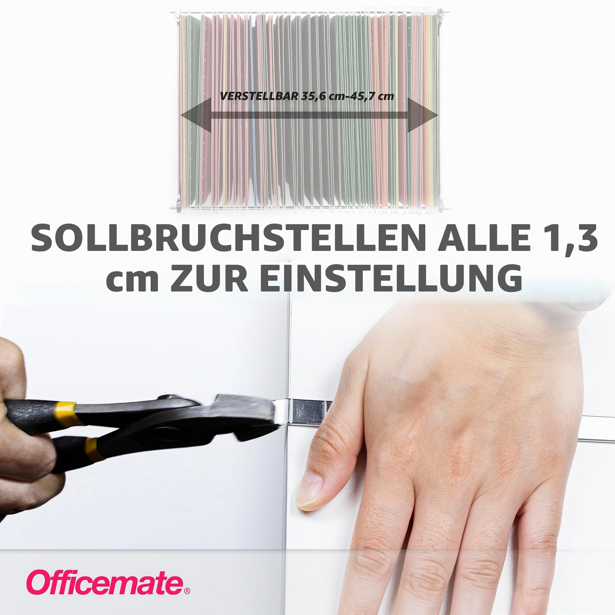 Officemate Hängeregistraturrahmen, Briefgröße, verstellbar, 35,6 bis 45,7 cm, 2 Stück (1 Stück), Silber, 91990