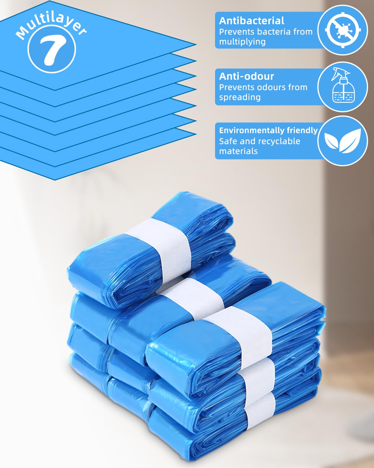 KATLKIU 10 Recambios Para Contenedor De Pañales, Ompatibles Con Tommee Tippee Tec, Sangenic, Angelcare,Recambio, Bolsas Antiodor Y Antibacterianas, Sin BPA,Reciclables, Resistentes Y Herméticas