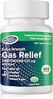 Vista 1 de Alivio de gas extra fuerte, 125 mg de simeticona (365 cápsulas blandas), alivio rápido del gas, hinchazón, plenitud, malestar doloroso, comparado