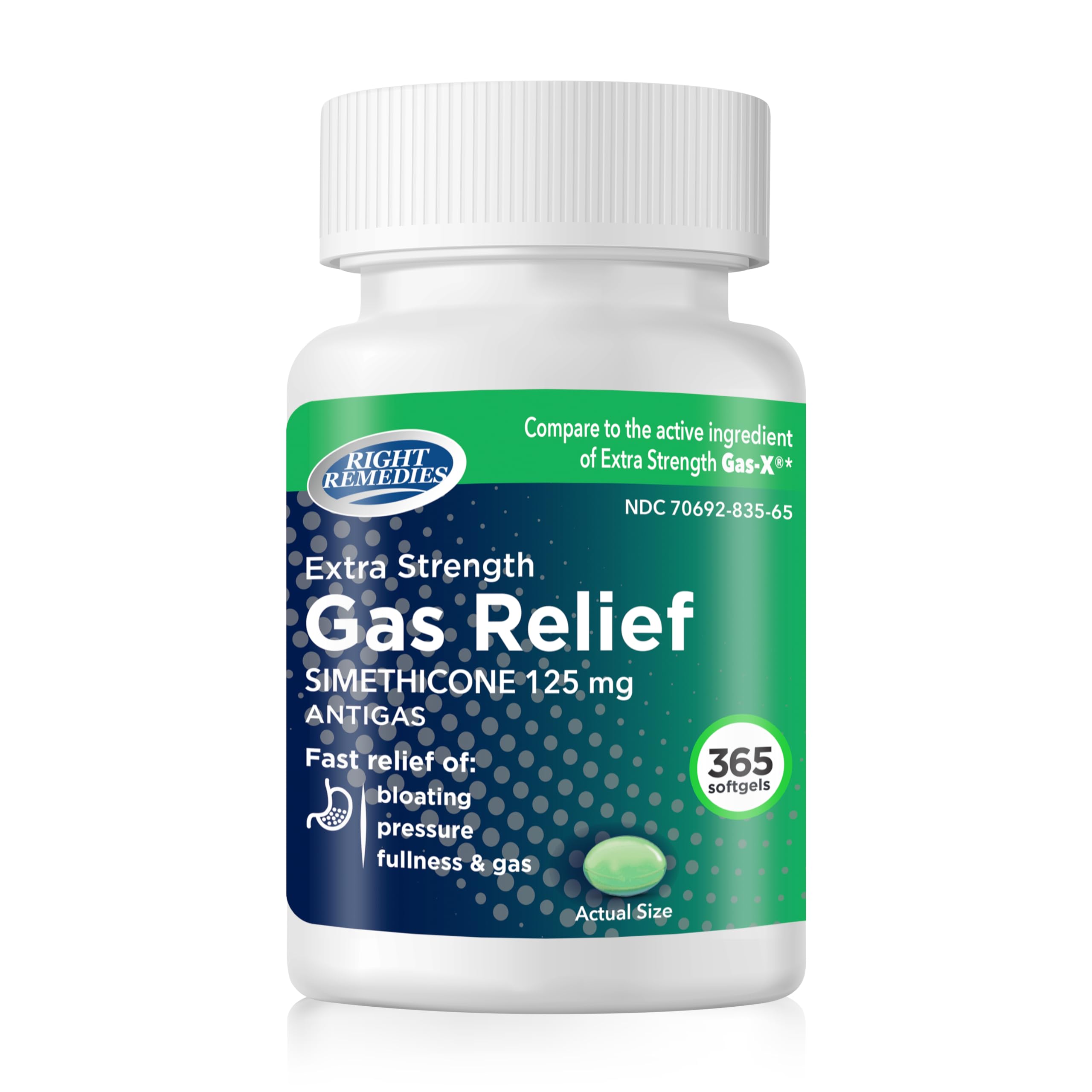 Extra Strength Gas Relief 365 count softgels