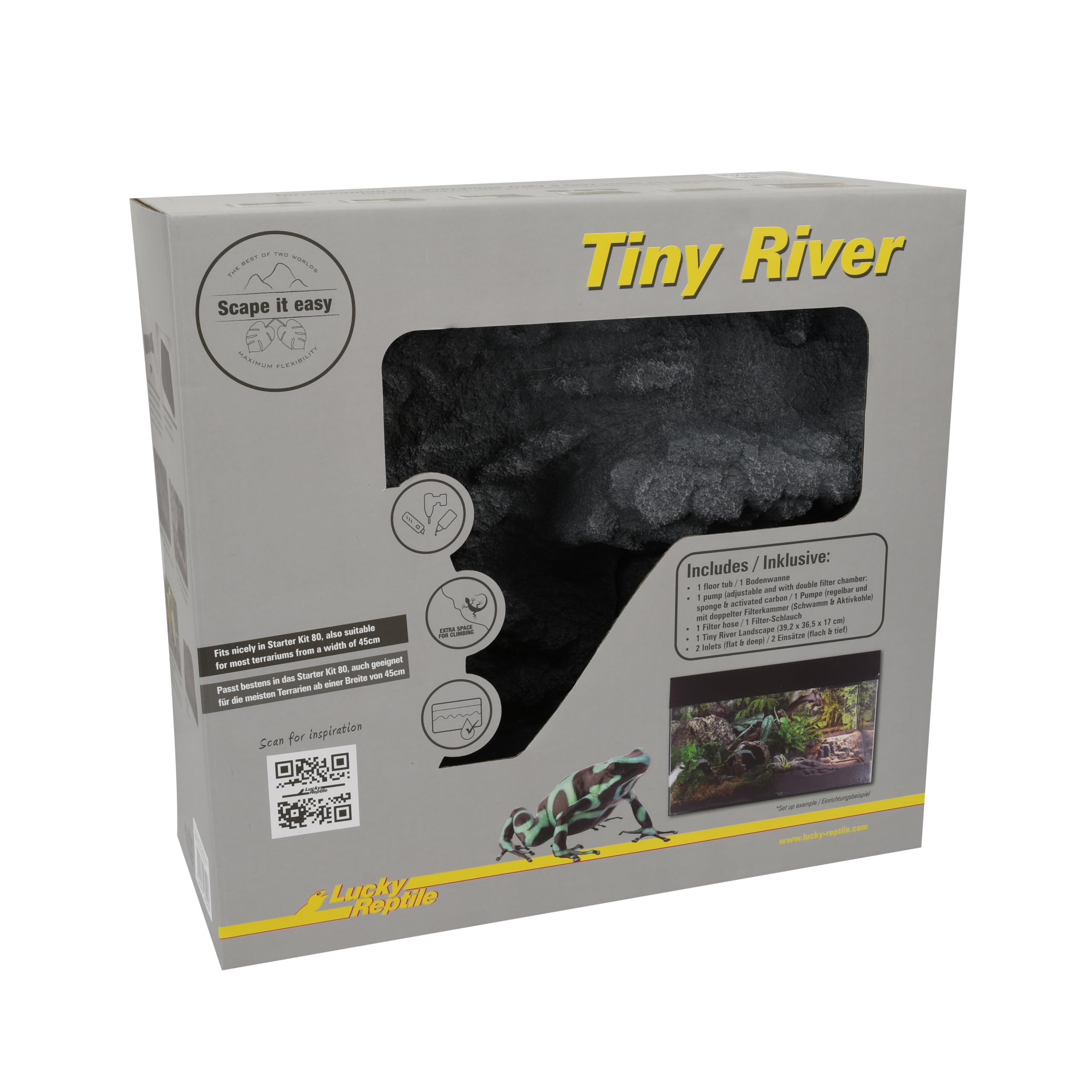 Lucky Reptile Tiny River - Scape it Easy, ok. 39,5 x 36,5 cm, łącznie z pompką