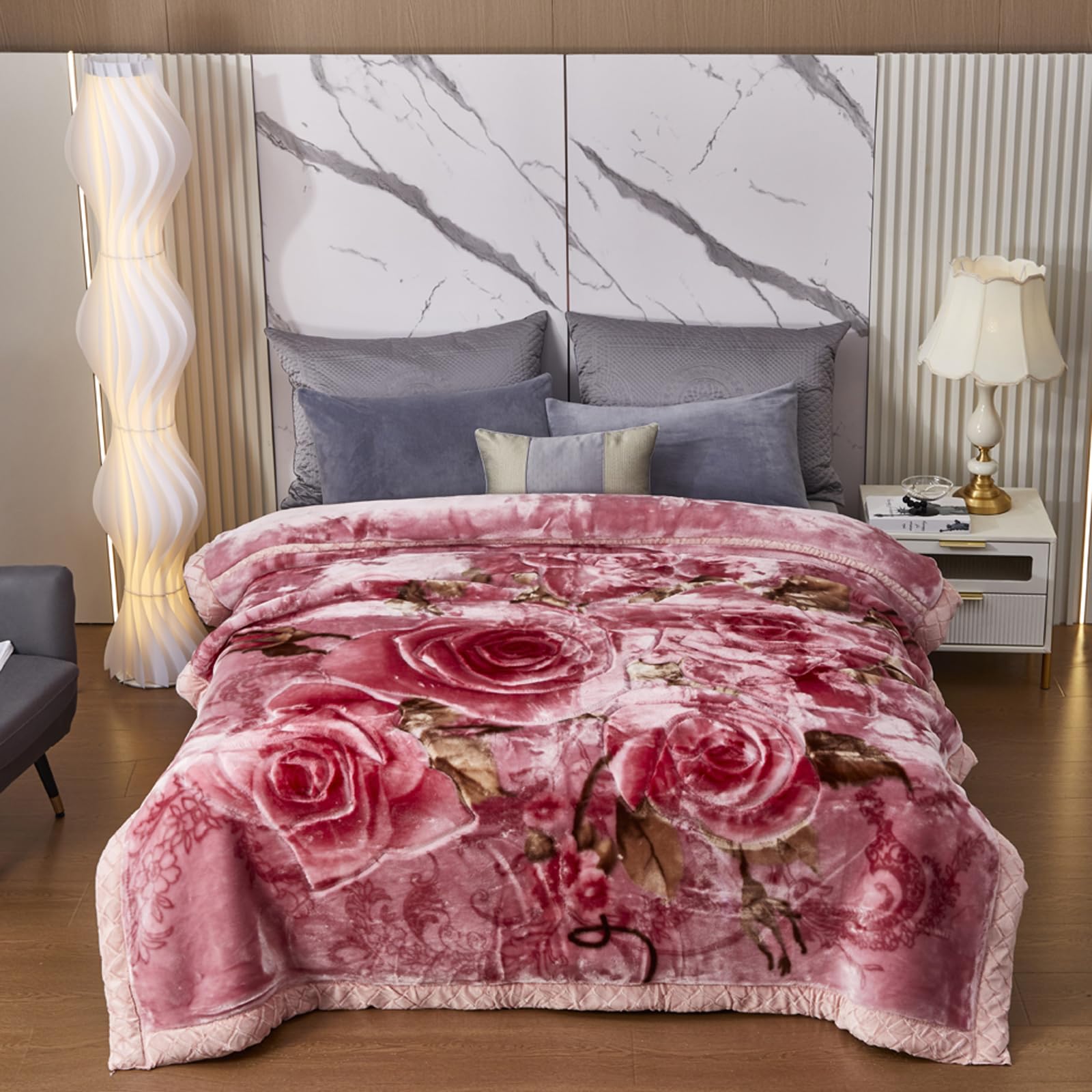 LGYKUMEG Coperta pesante coreana in visone, coperta in pile, velluto di peluche, misura king size 150 x 200 cm, 2 kg, a due strati, reversibile, seta morbida, resistente alle pieghe e alla luce