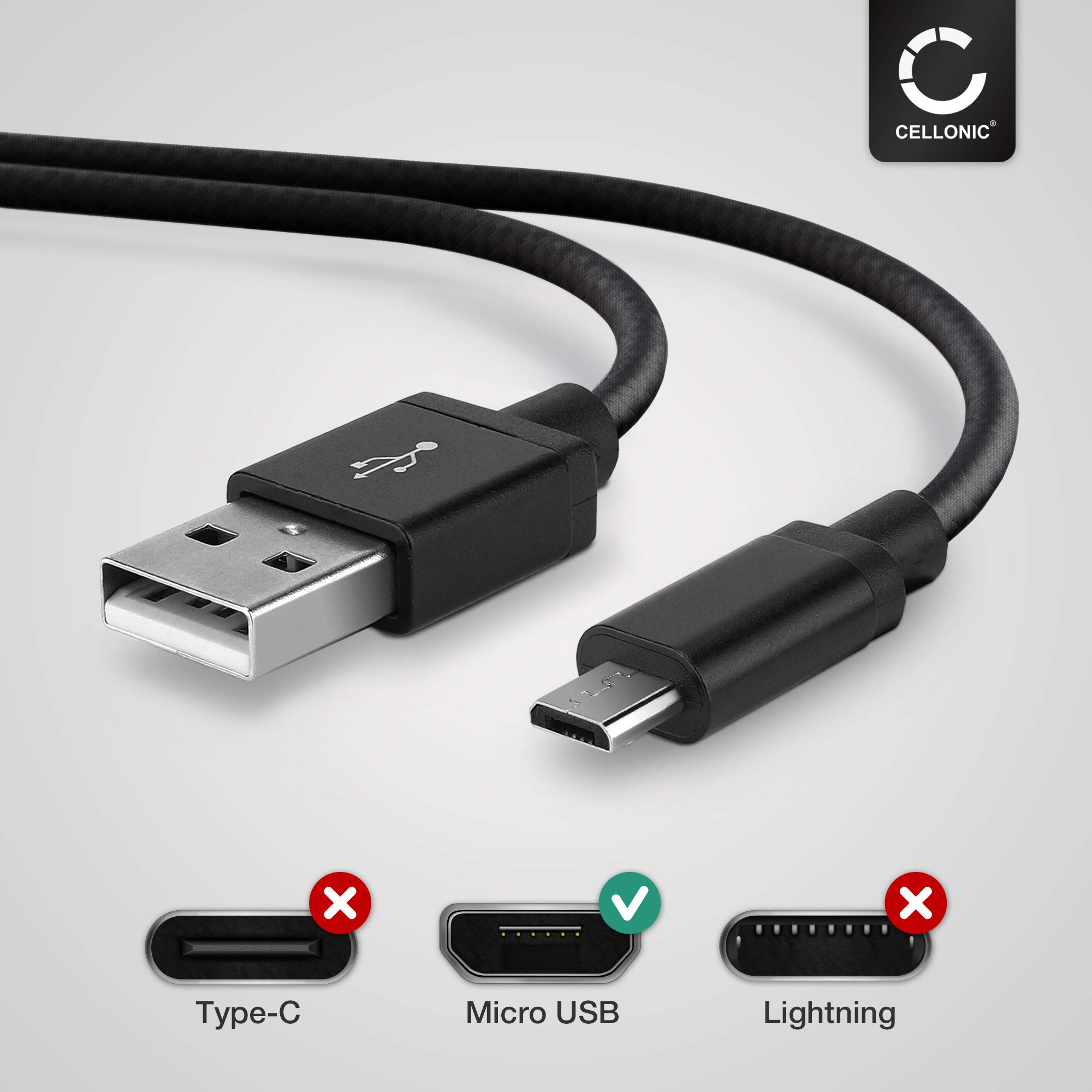 CELLONIC 2X Cavo USB Dati 1m Compatibile con Canon EOS 4000D 2000D 200D 1200D 80D 700D