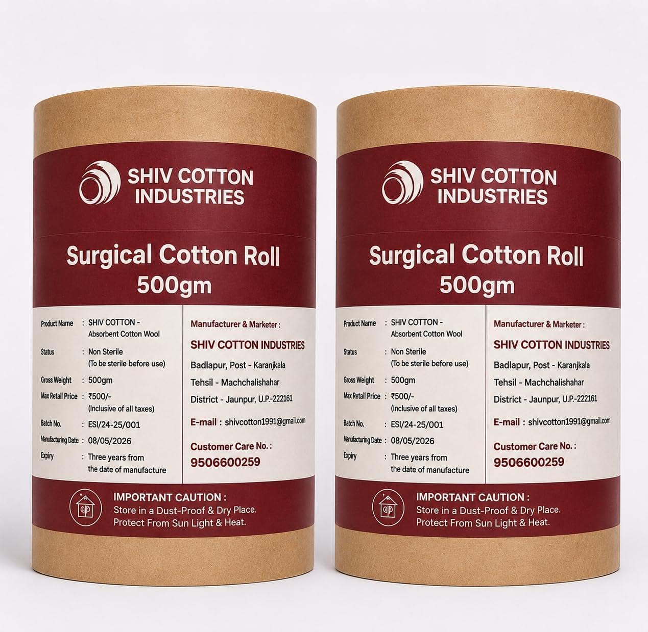 Shiv Cotton Industries 1Kg Surgical Cotton Roll | 100% Pure & Hygienic Absorbent Cotton | High Absorbency for Wound Care, First Aid, Baby Care, Medical & Cosmetic Use | Soft Multipurpose Cotton Roll-image-16
