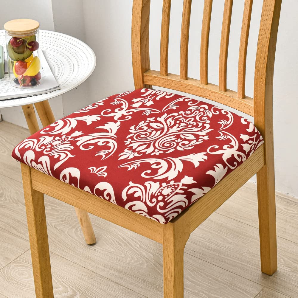 Highdi Dining Chair Seat Covers set of 1/2/4/6, Stretch Spandex Seat Cushion Slipcovers, Removable Washable Seat Protector Cover for Dining Room Living Room Office Hotel (2 pcs,Baroque)