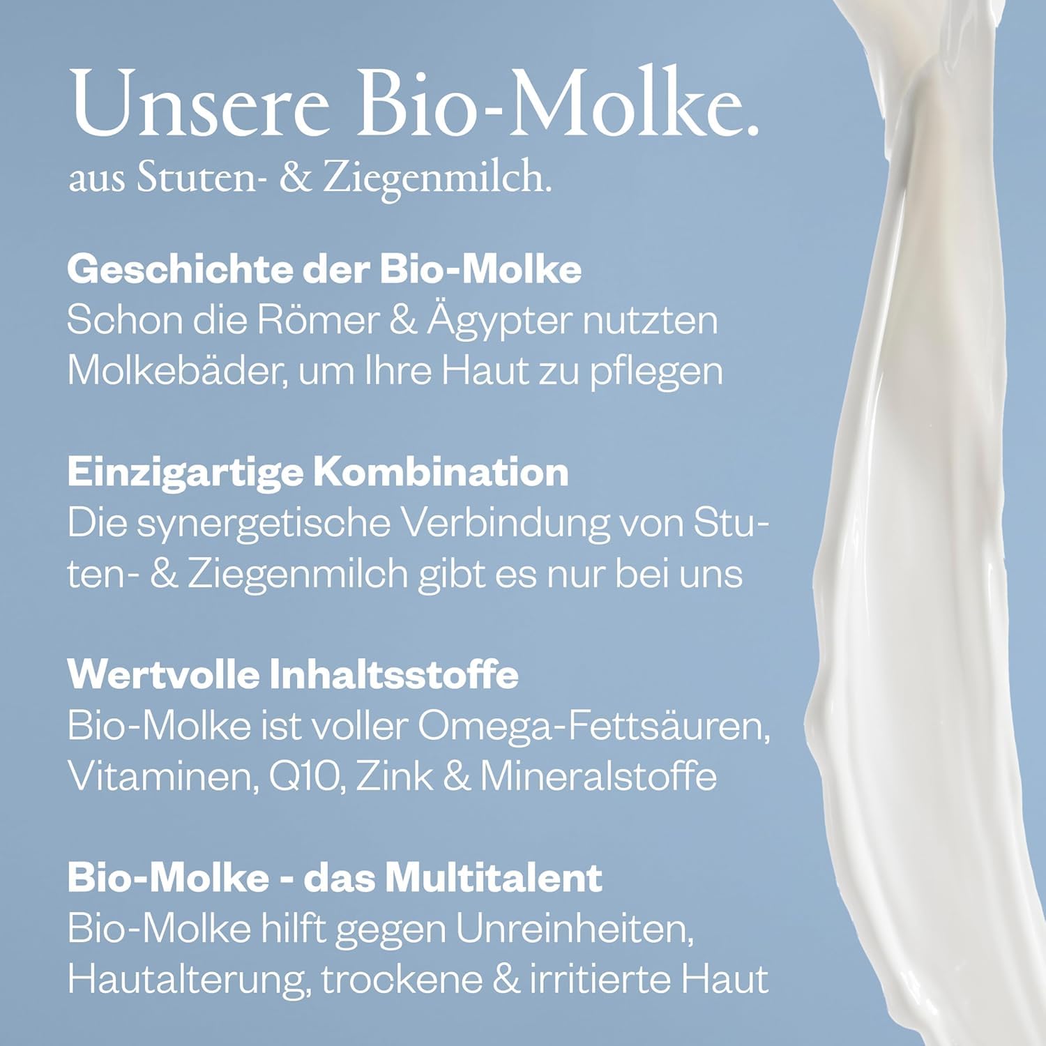 Hyaluron Set - mit Reinigungsmilch, Gesichtscreme & Booster Serum - mit wertvoller Bio-Molke aus Stuten- & Ziegenmilch & pflanzlichem Hyaluron - für Extra-Glow & Aufpolsterung