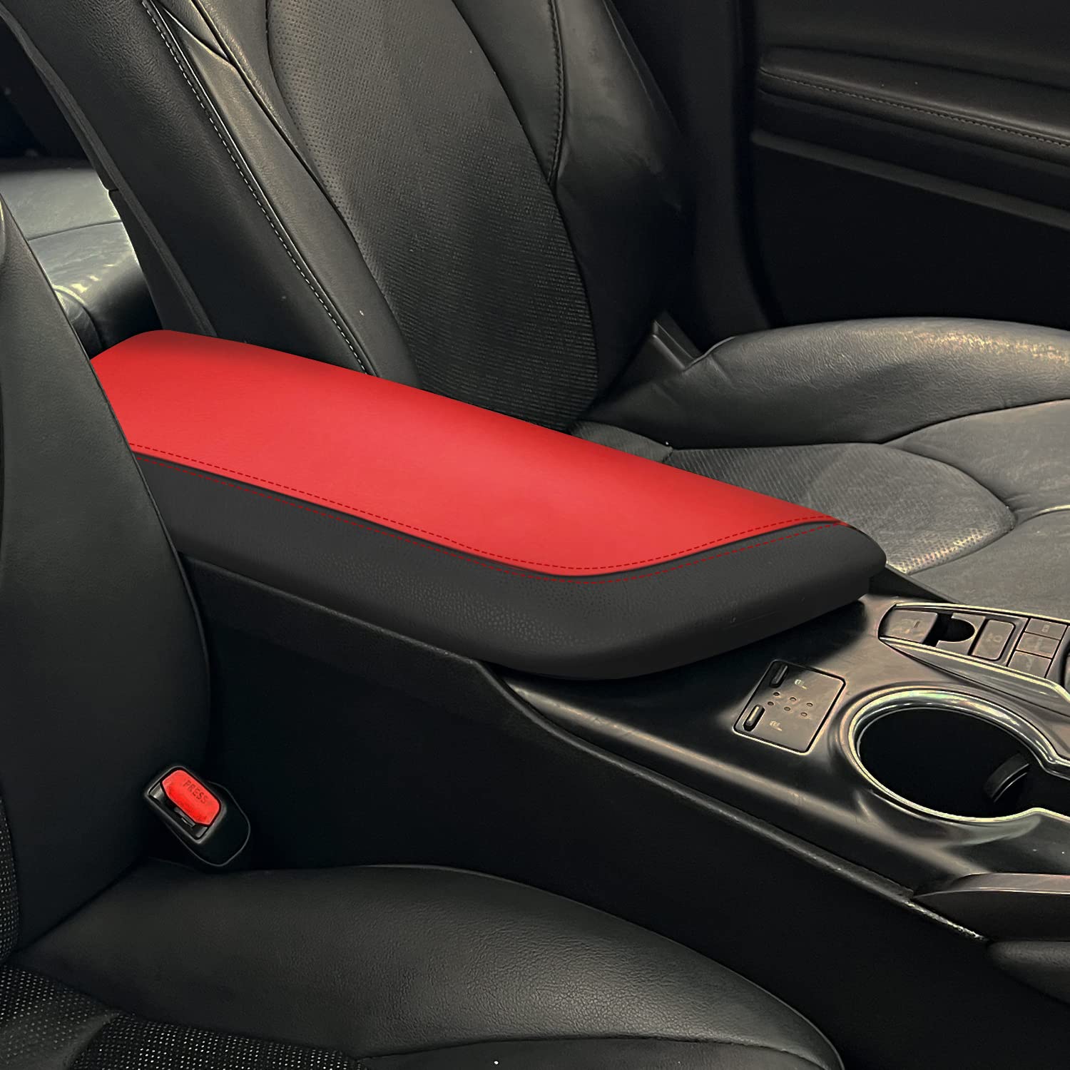 XYHGM Car Center Console Armrest Cover for Toyota Camry 2018-2020 2021 2022 2023 Leather Anti-Scratch Central ArmRest Box Lid Seat Cover Protector