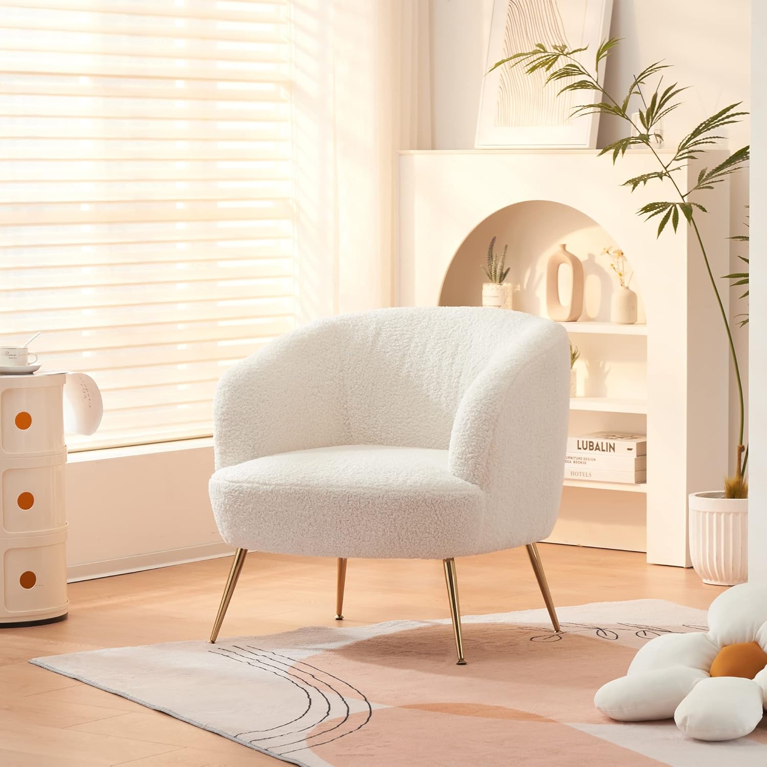 【ホワイト】ソファ チェア 一人掛けソファ リビングチェア ふんわり 柔らかい ホワイト ソファ チェア 一人掛け ふんわり柔らかい アジャスター付き