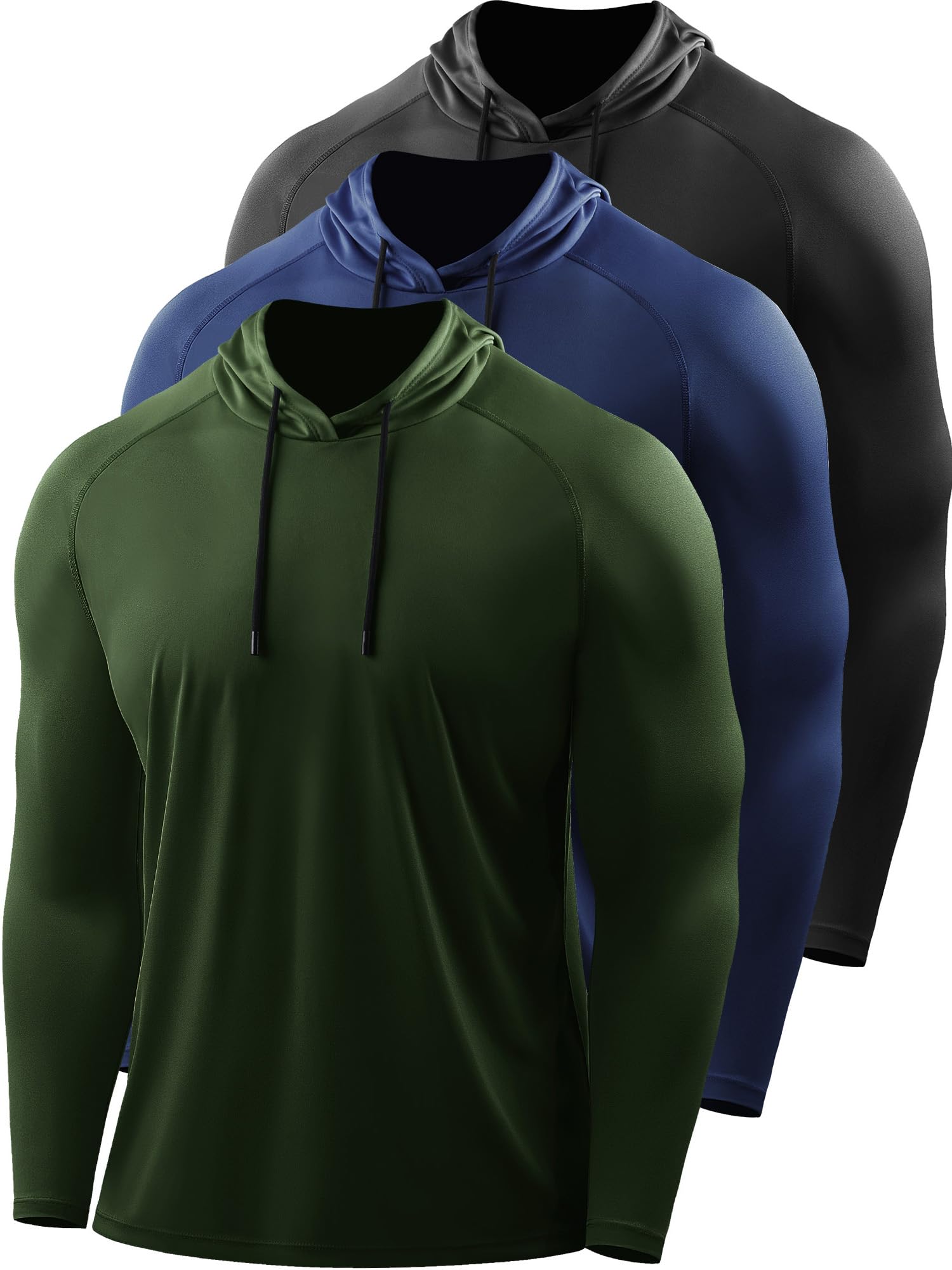 CADMUS Men's Workout Long Sleeve Fishing Shirts UPF 50+ Sun Protection Dry Fit Hoodies