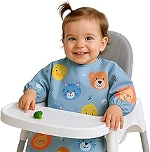 BOLDYBABIES® Waterproof Baby Bibs with Sleeves – Waterproof Baby Bib – Waterproof Bibs with Sleeves 6/36 m – Waterproof Baby Bibs – Waterproof Baby Bibs
